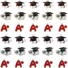 Penta Angel Graduation Charms 30pcs metal alloy mongel cap cap bouquet letture a+ grad charms for bracelets netclace rast