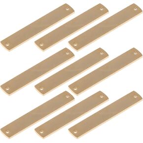Artibetter 10 PCS Rectangle ختم الفراغات العلامة المعلقات أفقي قلادة اسم اللوحة الفولاذ المقاوم للصدأ مع فتحتين لصنع المجوهرات قلادة سوار (ذهبية)