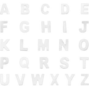 PH PandaHall 26pcs Alphabet A-Z Charms Shell Letter Beads Natural Freshwater Shell Beads Initial Charm Seashell Pendant for Valentine Cup Meaningful Gift Necklace Bracelet Earring Jewelry Making