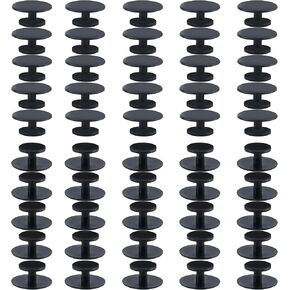 50Pcs 15mm Charm Backs for Bogg Bag, Blank Bit Accessory for DIY Your Own Insert Charm, Button Backs Compatible with Rubber Beach Tote, Please Measure the Hole Size(Black)