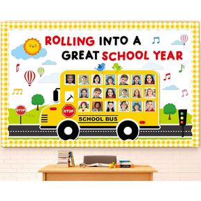Back to School Bulletin Board Decoration Set School Bus Cutouts DIY Photo Crafts Colorful School Bus Cut-Outs Yellow Bus Bulletin Board Borders for School Offices Teacher Classroom Decor