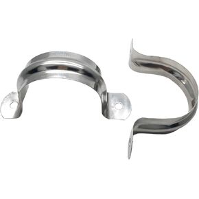 10 Pcs 4inch Rigid Pipe Strap,Two Hole Stainless Steel Strap U Bracket, Widened Tube Strap Tension Clip Assortment Kit Heavy Duty Pipe Clamp for Pipe Fixing（110mm）