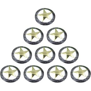 Duolai 10pcs buckle Stars Craft Craft المحافظ الجلدية الملحقات الزخرفية الأزرار Conchos الأزرار