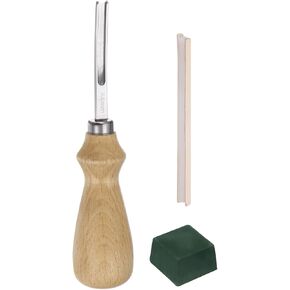 Harfington 4pcs Leather Edge Beveler 4mm Wide Mouth Leather Edge Skiving Tool With 2 Whetstones Compound Formain