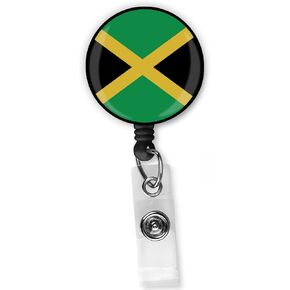 Pinmaze Jamaica Flag Badge Clip - Jamaican National Country Holder ID Clip Clip for Lanyards Name ID Card
