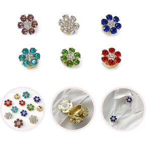الأزرار تغطي مجموعة 6pcs للنساء ، أغطية زر الراين ، أزرار الفهم الكريستال ، DIY (6pcs-أبيض ، 22 مم/0.87in)