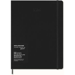Moleskine 12 Month 2025 PRO Smart Weekly Vertical Planner, Hard Cover, XL (7.5" x 9.5") Black - Compatible with Moleskine Pen+ (Sold Separately) & App in Kuwait