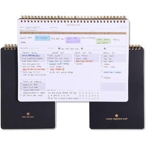 3 Piece Productivity Notebook for Work - Office Planner Set Includes Weekly Dashboard, Daily To-Do List Notepad & Meeting Notes - Keep Your Projects,Schedule, Meetings More Efficient