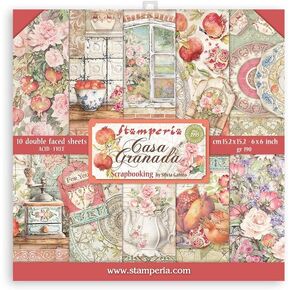 Stamperia Inter ، KFT Paper Pad 6x6 10pk Grana ، Casa Granada