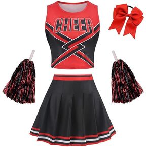 Cheerleader Sexy Costume for Women School Cheerleading Team 3 PCS Cheerleading Complete Outfit