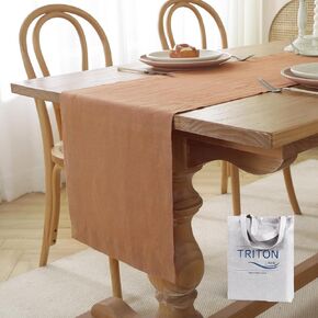 Premium French Linen Table Runner 100% Pure Linen Natural Table Runner for Dining, Weddings, and Special Occasions (Natural Linen, 14 x 132 Inch)
