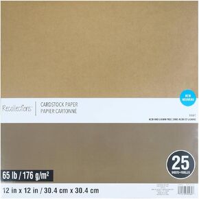 25 ورقة ورقة أبيض 12 "× 12" ورقة عن طريق التذكر - ورق الحامض واللجنين المجاني للكتب القصاصات والفنون والحرف - 1 حزمة
