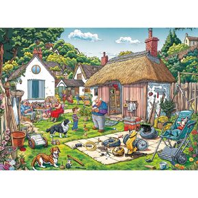 Jigsaw Puzzles for Adults 1000 Pieces, Interlock Perfectly Letter on Back No Dust, Home Decor Birthday Party Gift Toy for Men Women Elders Seniors, 1:1 Poster - Warm Courtyard