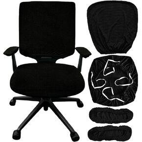 4-Piece Stretch Office Chair Cover Set Seat Covers for Chairs and Office Chair Arm Covers Fit for Swivel Chairs & Office Accessories (Pink)
