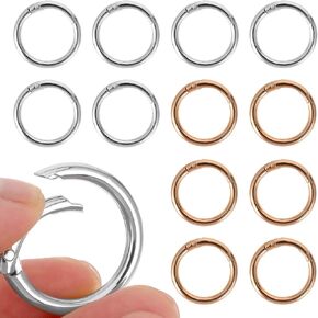 MOLAIN 12PACK 1 بوصة الربيع المعدنية O حلقات القصاصات مفتاح ، مقاطع carabiner مستديرة المفاتيح المفاتيح المربعة ربط المشبك الربيع