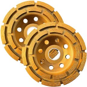 2 Pcs Diamond Concrete Grinding Wheel 4 1/2 inch, Angle Grinder Cup Wheels for Polishing and Cleaning Stone Concrete Surface, Granite, Cement, Marble, Rock, Thinset Removing