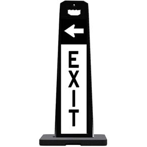Plasticade 45" Vertical Panel Valet Parking Sign Kit with 20 lbs. Rubber Base, "Valet Arrow", Stackable, Space Saving Design for Construction, Parking Lots and Schools, Made in the USA