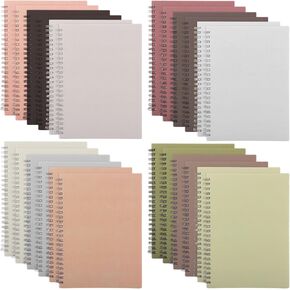 Mivide 24 Pack A5 Spiral Notebook ، 8.3 × 5.7 بوصة ، 12 لونًا ، 60 صفحة