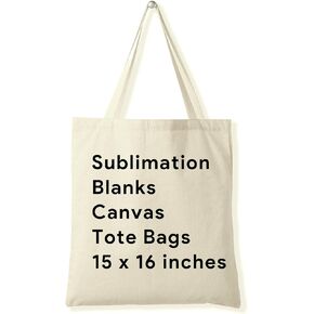 خيار Iedasing's Canvas Canvas Bag Bass Sublimation ، مثالية لأكياس هدايا Diy Crafts ، والاستخدام اليومي ، و 15 × 16 بوصة ، و 10 عبوات