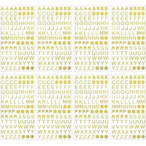 8 Sheets Gold Letter Stickers, Small Glitter Letter Stickers, Self Adhesive Alphabet Stickers Gold Letters for Scrapbooks DIY Art Craft Decorations