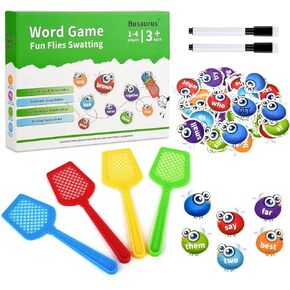كلمات التعلم كلمات التعلم ، Dolch Word محو الأمية والألعاب التعليمية SWAT DIY مع بطاقات فلاش ذبابة جافة محو ، وقراءة لعبة صوتي