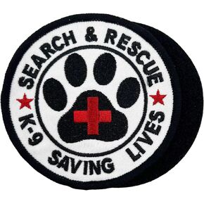 3.5" Search & Rescue K-9 Saving Lives Working Dog Service Dog K9 Embroidered Hook and Loop Patch for Dog