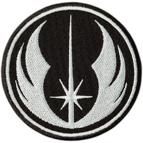 Patch Galaxy Round Patch - Jedi Order Emblem - الحديد المطرز على رقعة شارة التزيين - للسترات و DIY وحقائب الظهر - الحجم: 3.5 بوصة