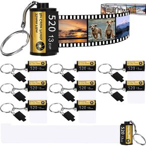 XUNYEE 10 Pack Sublimation Blanks Memory Memory Film-keykain Quate-sidding camera camera film chain chain chain chain transfer canister diy for birthday fridting's adder's days (20 picture)