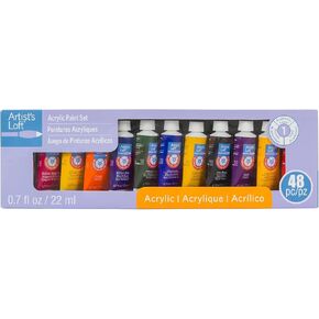 48 Assorted Acrylic Paint Tube Set by Artist's Loft - Academic Level Paint For Drawing, Painting, Art & Crafts Supplies - 1 Pack
