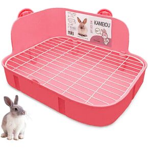 Kameiou Ferret Galesaur Gainea Pig Bunny Rabbit Poitty Potty Potty Trainer مع لوحة من الفولاذ المقاوم للصدأ أرانب زاوية مربع الفراش القمامة للحيوانات الصغيرة أرنب أرنب القفص المقلاة