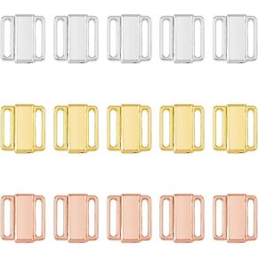 Superfindings 30pcs 3 ألوان سبيكة بيكيني bucle bara pra clasp pra clasp part 1.65x1.45cm metal lingerie levent bara bucle bara lock for bra make الملابس الداخلية للملابس الداخلية للملابس الداخلية