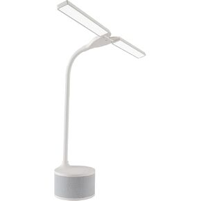 مصباح مكتب LED Ottlite مع مكبر صوت مزدوج الرأس وبلوتوث - قابلة للاتصال مع أوضاع التحكم في اللمسات واللون ، وموانئ شحن USB ، وضوء النهار الطبيعي الموفرة للطاقة للمكتب المنزلي ، والمكتب ، والمساكن الطلبة