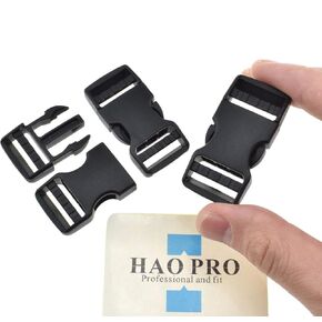 SGH Pro Quick Side Release Buckles 0.75' Wide Dual Adjustable Clips Snaps No Sewing Heavy Duty Plastic 3 Pack Replacement for Nylon Strap Webbing Survival Paracord Backpack Fanny Pack Waist Strap