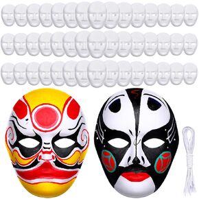 Aoriher 250 PCS Paper Mache Mask DIY Full Face White Craft Masks Bulk for Mardi Gras Cosplay Dance Party Craft