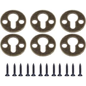 Metal Keyhole Hangers,Iron Shelf Brackets with Screws,Set of 20,Round Keyhole Brackets for Picture Frame Wall Decorations (Black)