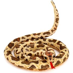 HWD 3.6 ft Long Soft Snake Dolls, Cute Stuffed Animals Plush Pranks Spoof Stuff Toys, Gifts for Kids, Children, Birthday, Halloween, Christmas, Home Decoration (Yellow)