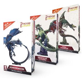 حزمة Dungeons & Lasers Dragons مع 3 منمنمات DND: Xenodragon ، Draculus و Thall ، لألعاب RPG Tabletop D&D و 5E ، غير معبدة وغير موضحة ، تتراوح أعمارهم بين 14 عامًا وما فوق