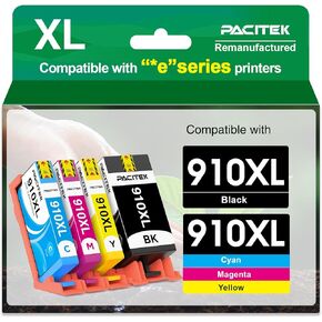 910XL Ink Cartridges for Hp Printer Replacement for HP 910xl Ink Cartridges Work with e* Series Printers for OfficeJet Pro 8012 8015e 8022 8022e 8025 8025e 8028 8028e 8035 Printers (4 Pack)