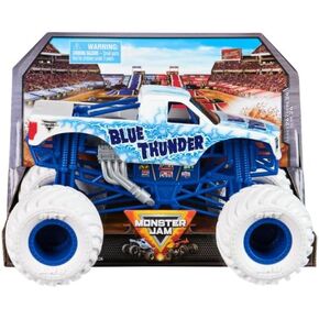 Monster Jam ، Series Series الرسمية 24 شاحنة Blue Thunder Monster كبيرة الحجم ، مركبة جامع Die-Cast ، 1:24 ، ألعاب الأطفال للأولاد الذين تتراوح أعمارهم بين 3 وما فوق