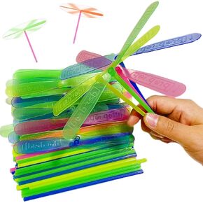240 Pieces Hand Helicopter Spinner Hand Rub Plastic Propeller Outdoor Flying Plastic Dragonfly Toy Color Toy