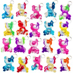 24 عبوة الضفادع بالضفادع الضغينة Push Fidget Bubble Mini Pop Fidget Kids Birthday Party Forms Favors اللوازم وطلاب الفصول الدراسية جائزة فقاعة