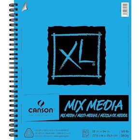 Canson XL Series Mix Pad ، 11 "x14" سلك جانبي 2 عبوة