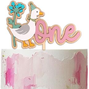 Silly Goose Cake Topper, One Silly Goose Birthday Cake Topper, Vintage Duck First Birthday decorations for Party, Cake Smash, Photo Props