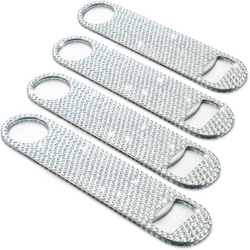 4 Pcs Glitter Bottle Opener Flat Bottle Opener Stainless Steel Beer Bottle Opener Bar Key Bottle Opener for Bartender Friends Rhinestone Bling Beer Opener for Soda Beer Wine Can (Light Pink) in Kuwait