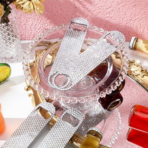 4 Pcs Glitter Bottle Opener Flat Bottle Opener Stainless Steel Beer Bottle Opener Bar Key Bottle Opener for Bartender Friends Rhinestone Bling Beer Opener for Soda Beer Wine Can (Light Pink) in Kuwait