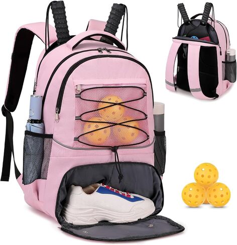 Bevalsa Pickleball Bag Backpack for Women Men Teens, Tennis Backpack Tennis Bag with Shoe Compartment, Multifunctional Sports Padel Racket Bag Badminton Backpack Fits 4 Rackets with Fence Hook in Saudi Arabia