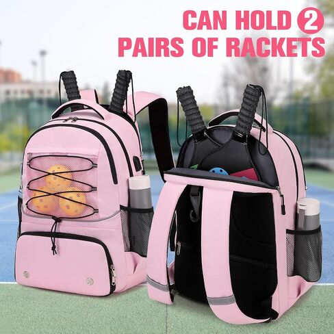 Bevalsa Pickleball Bag Backpack for Women Men Teens, Tennis Backpack Tennis Bag with Shoe Compartment, Multifunctional Sports Padel Racket Bag Badminton Backpack Fits 4 Rackets with Fence Hook in Saudi Arabia