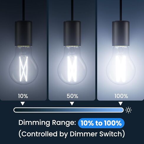 VOLIVO 24 Pack Vintage LED Bulbs, A19 Dimmable Light, 2700K Warm White, 60W Equivalent, CRI 80+, Clear Glass Filament, 7W, E26 Standard Base, Classic Edison Antique Style for Home in Saudi Arabia