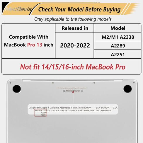 Compatible with MacBook Pro 13 inch Case 2022 2021 2020 Release M2 M1 A2338 A2251 A2289, Plastic Hard Shell&Keyboard Cover&Screen Protector&Webcam Cover&Type-C Adapter, Geometric Flowers in Kuwait