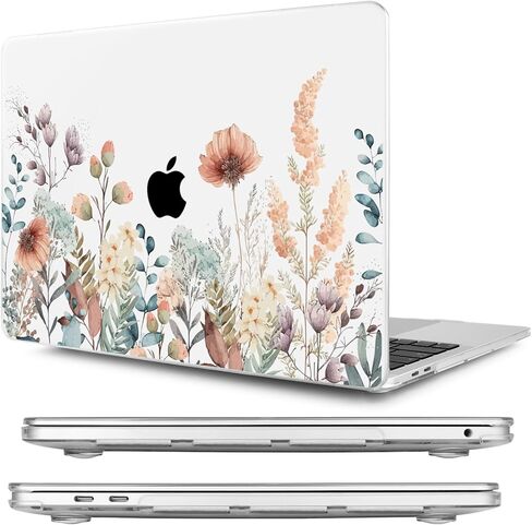 Compatible with MacBook Pro 13 inch Case 2022 2021 2020 Release M2 M1 A2338 A2251 A2289, Plastic Hard Shell&Keyboard Cover&Screen Protector&Webcam Cover&Type-C Adapter, Geometric Flowers in Kuwait